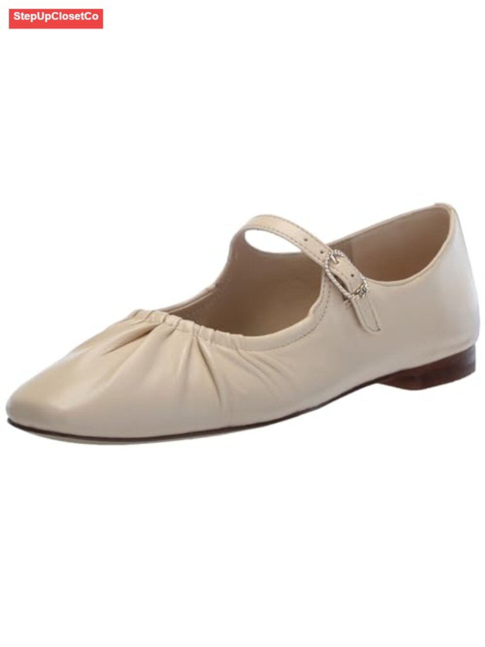 Sam Edelman Micah Ruched Mary Jane Flats Buckle Closure 0.375 Inch Heel